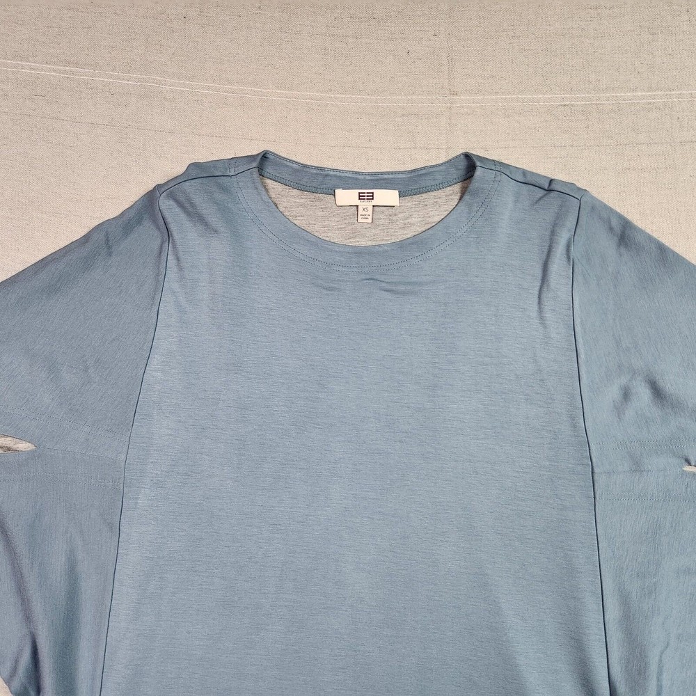 etcetera Top Womens XS Blue Kimono Sleeve Oversized Shirt Rayon Blend - Picture 2 of 14